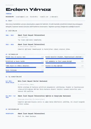 Doktor Cv Örnekleri cv indir